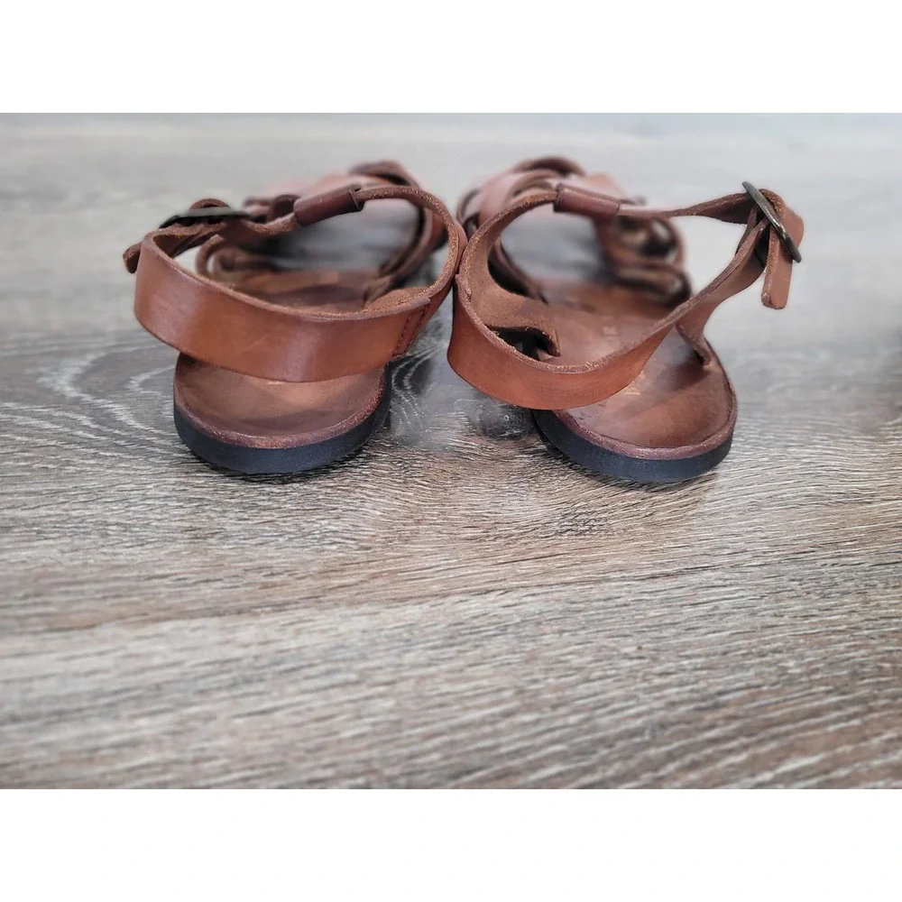 Brador Womens Leather Fisherman Sandals Brown Made in‎ Italy 6.5 EU 36 #3